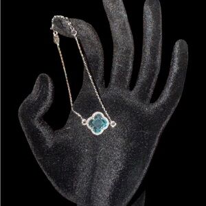 Elegant Silver and Blue Bracelet